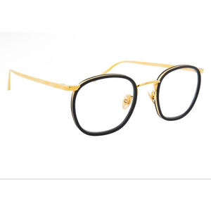 Unisex Linda Farrow Optical Glasses Black/Gold One Size LFL562 optical